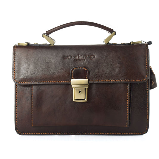 Bolso Mujer Maison Heritage EDMOND-MARRON-FONCE Marrón (26 x 18 x 8 cm)