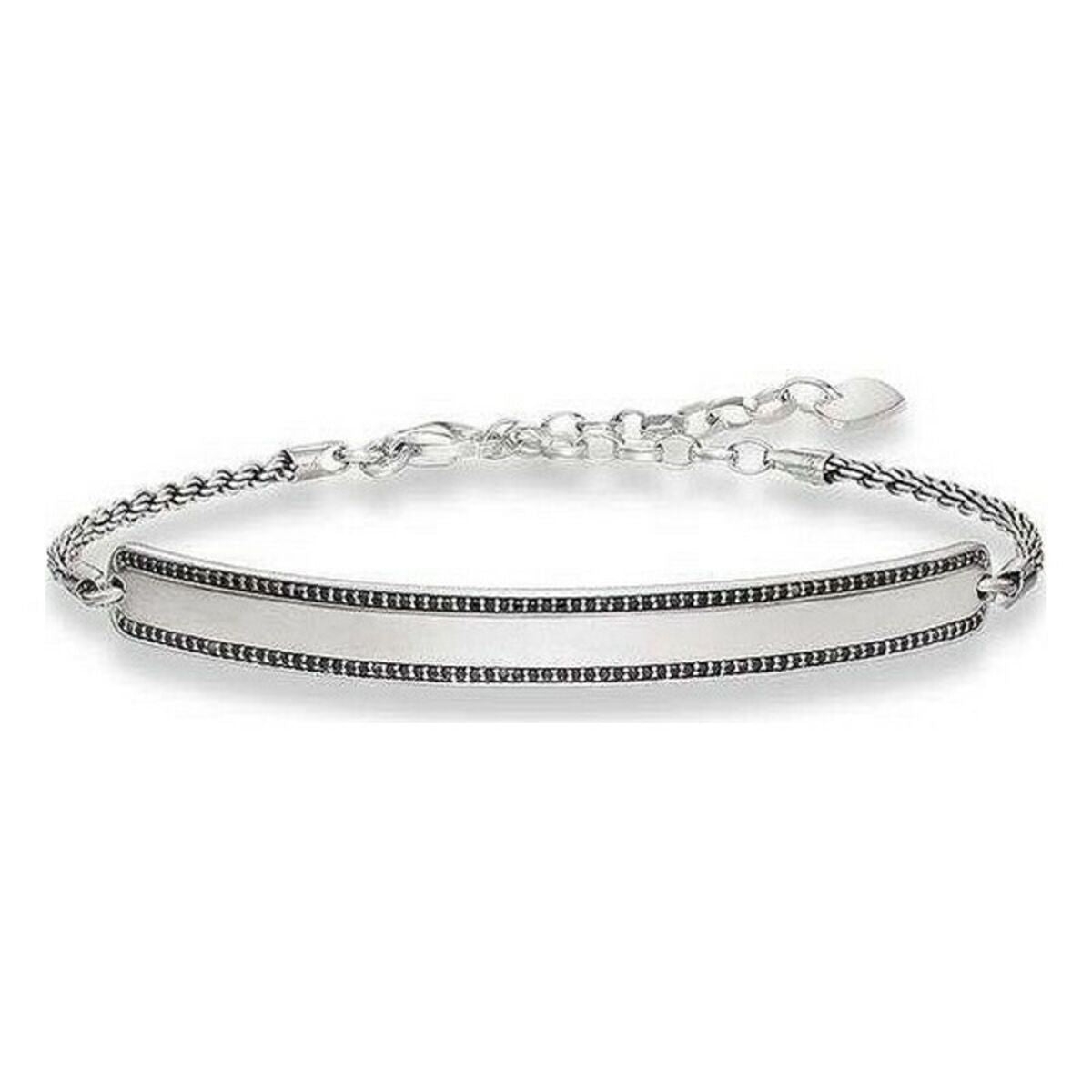 Pulsera Unisex Thomas Sabo LBA0009-643-11 Negro Plata Plateado