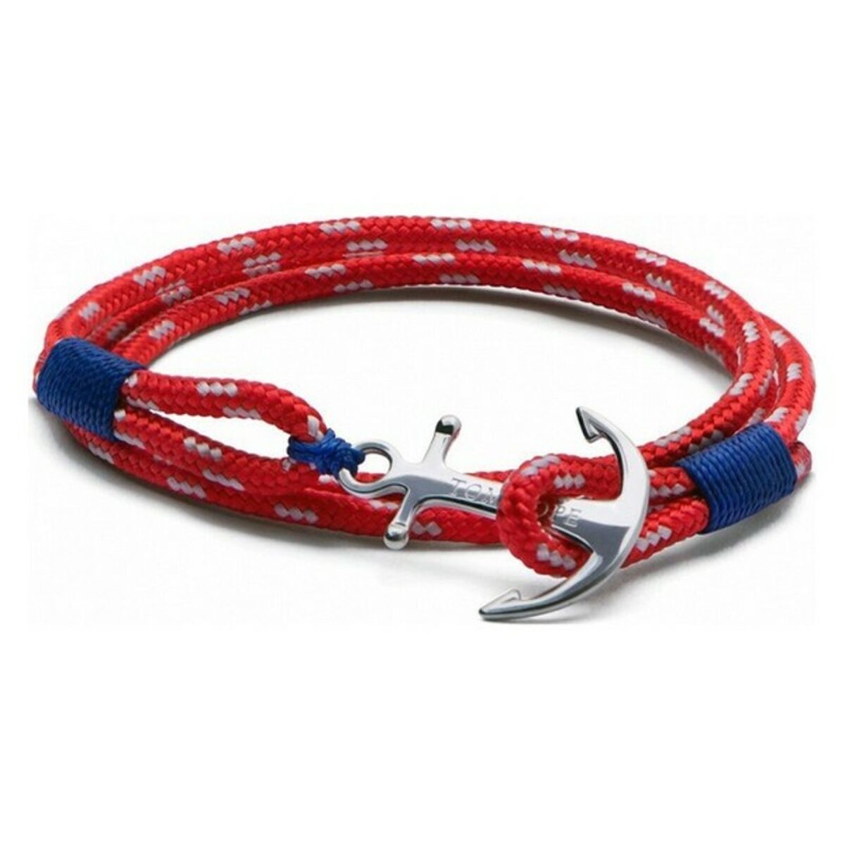 Pulsera Unisex Tom Hope TM001 Rojo Textil Plata de ley Plateado Textil/Plata de ley