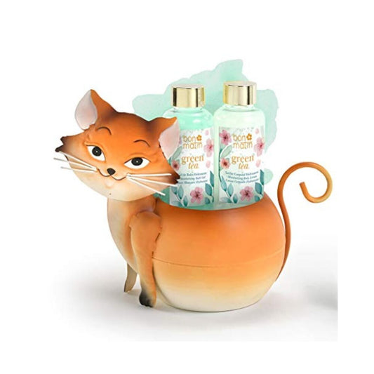 Set de Baño Lorenay Bon Matin Green Tea Metal Gato (2 pcs)