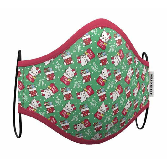 Mascarilla Higiénica de Tela Reutilizable Hello Kitty Navidad 2 Piezas Multicolor